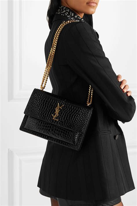 ysl sunset bag outfits|YSL sunset bag crocodile.